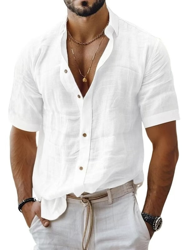 Men Linen Summer Shirt – Slim Fit Casual