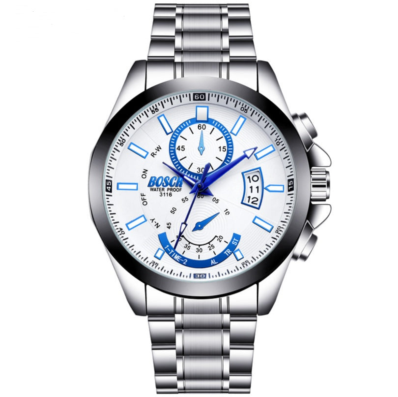 Men’s Sport Luxury Watch – Waterproof Stainless Steel Quartz