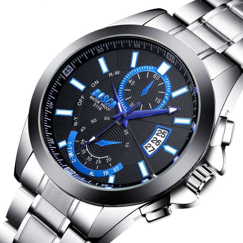 Men’s Sport Luxury Watch – Waterproof Stainless Steel Quartz