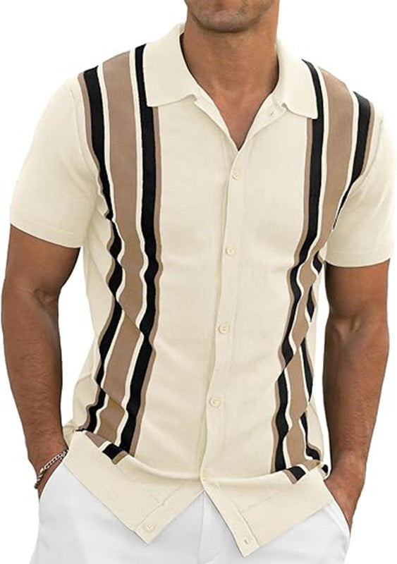 Men's Slim Fit Short Sleeve Shirt-Summer Style