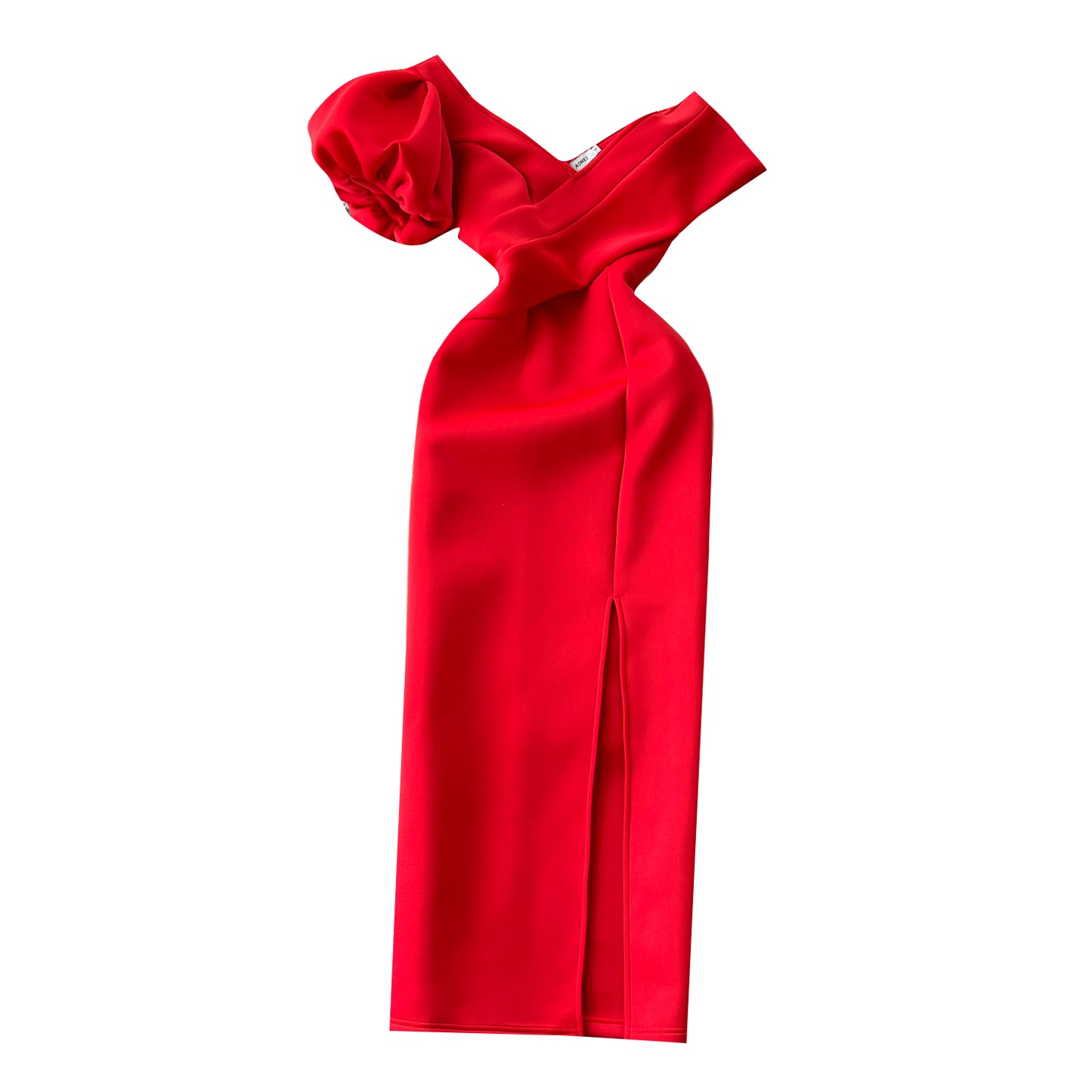 Elegant Red Off-Shoulder Dress – Luxury Slim Fit Evening Dress