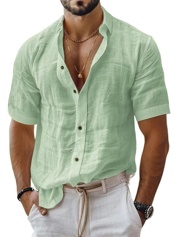 Men Linen Summer Shirt – Slim Fit Casual