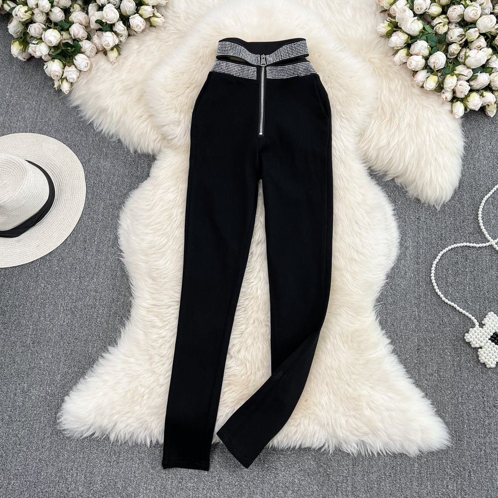 High Waist Slim Fit Black Pants – Elegant Women Trousers