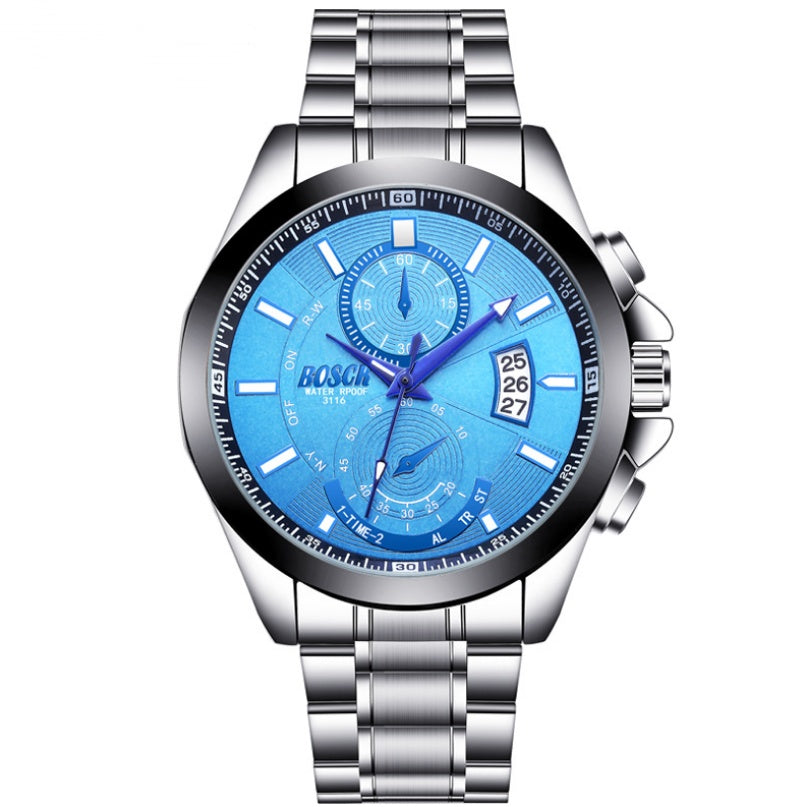 Men’s Sport Luxury Watch – Waterproof Stainless Steel Quartz