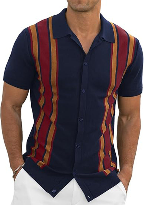 Men's Slim Fit Short Sleeve Shirt-Summer Style
