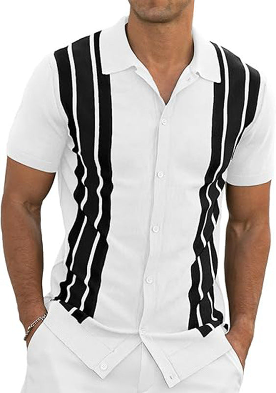 Men's Slim Fit Short Sleeve Shirt-Summer Style