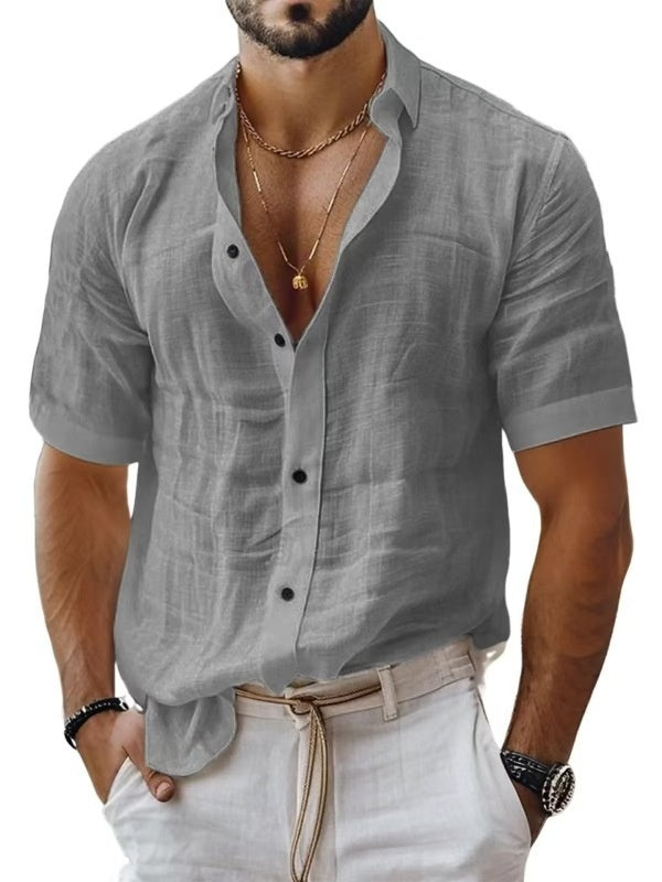 Men Linen Summer Shirt – Slim Fit Casual