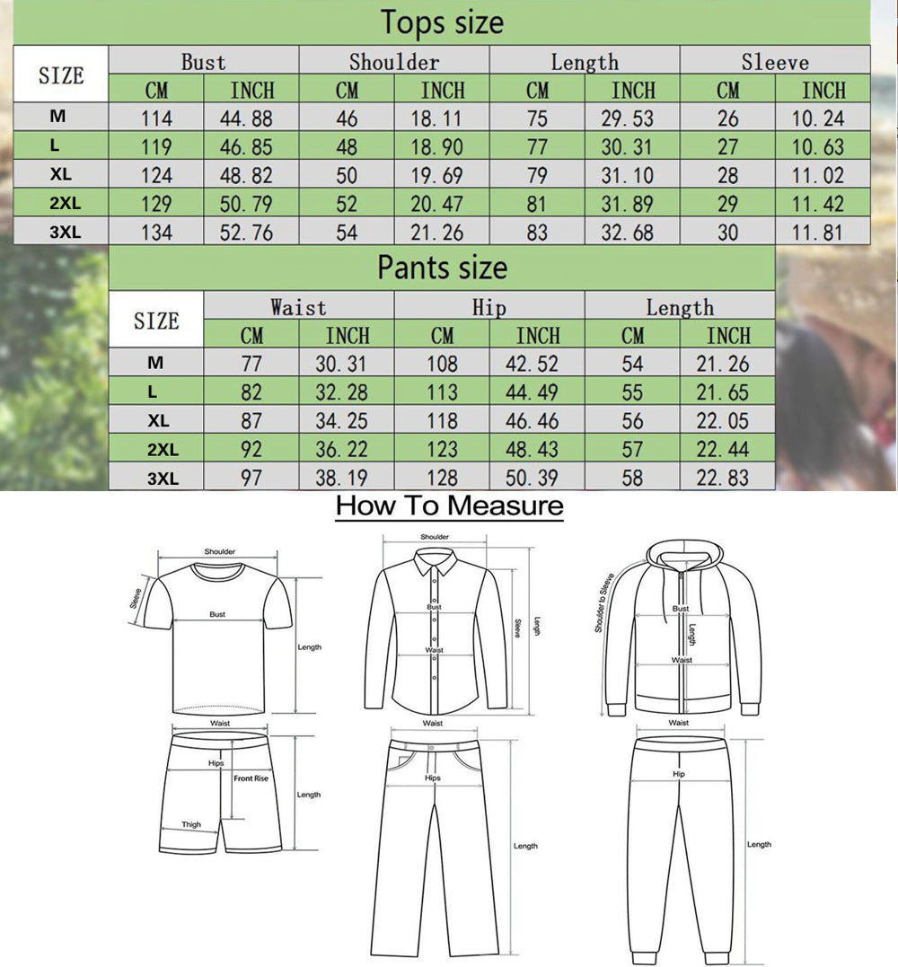 Men Summer 2-Piece Set Shirt & Shorts Casual Outfit