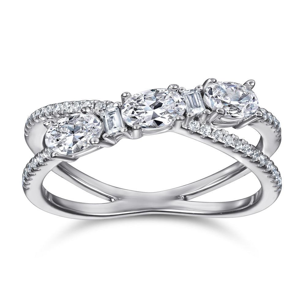 Luxury 925 Silver Crystal Ring – Elegant Wedding Sty
