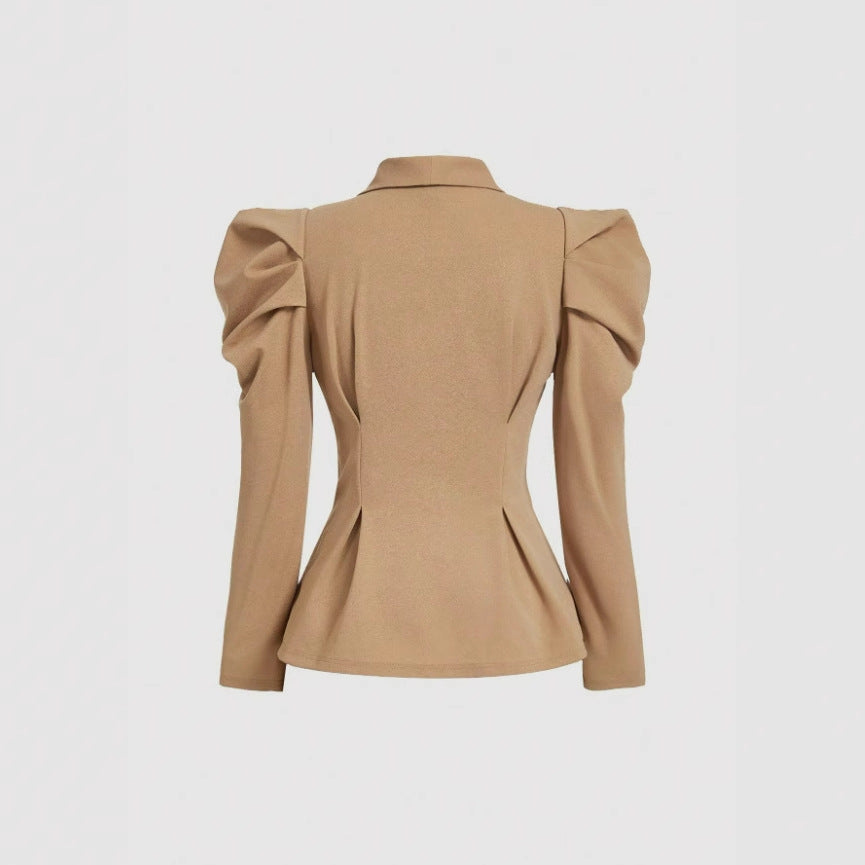 Elegant 2-Piece Suit Set – Blazer Top & High Waist Pants