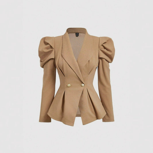 Elegant 2-Piece Suit Set – Blazer Top & High Waist Pants