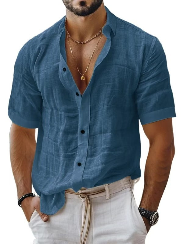 Men Linen Summer Shirt – Slim Fit Casual