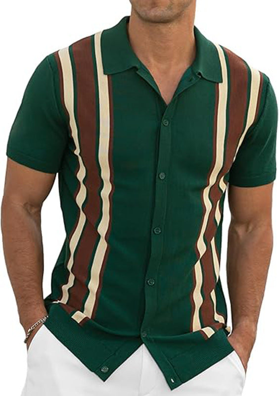 Men's Slim Fit Short Sleeve Shirt-Summer Style