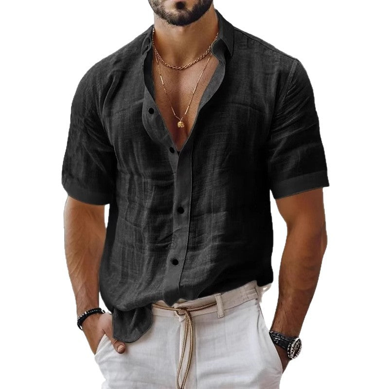 Men Linen Summer Shirt – Slim Fit Casual