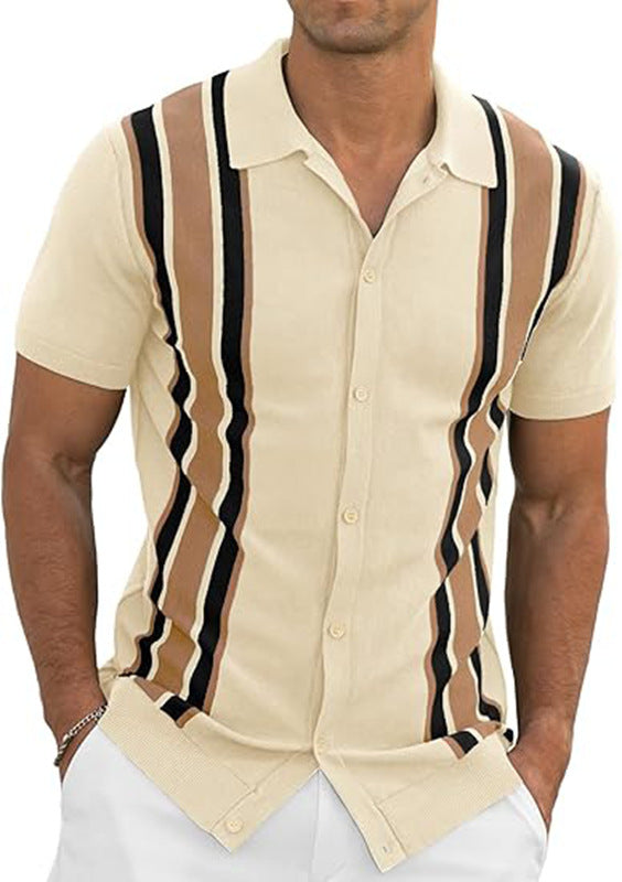 Men's Slim Fit Short Sleeve Shirt-Summer Style